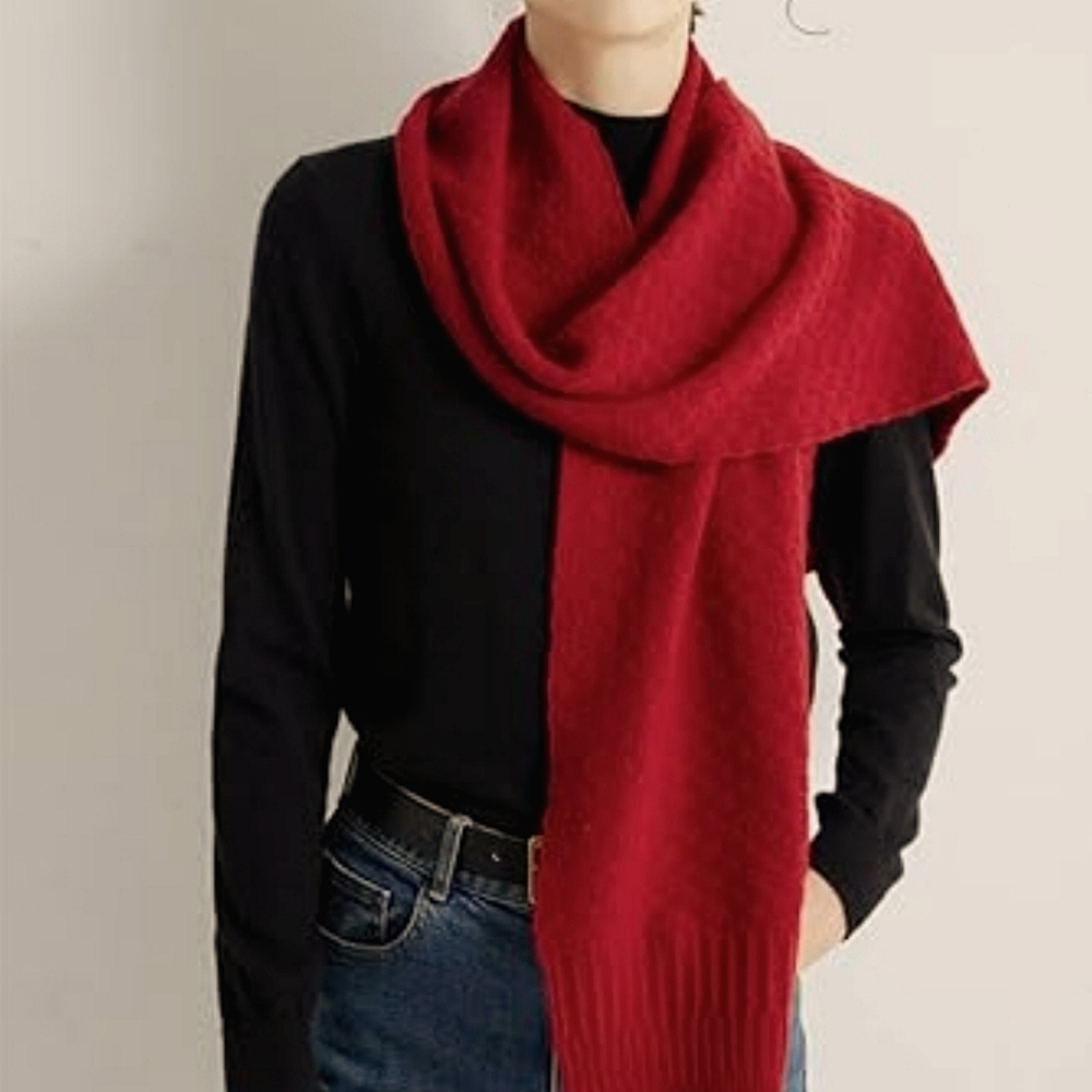 Chic Red Knit Scarf